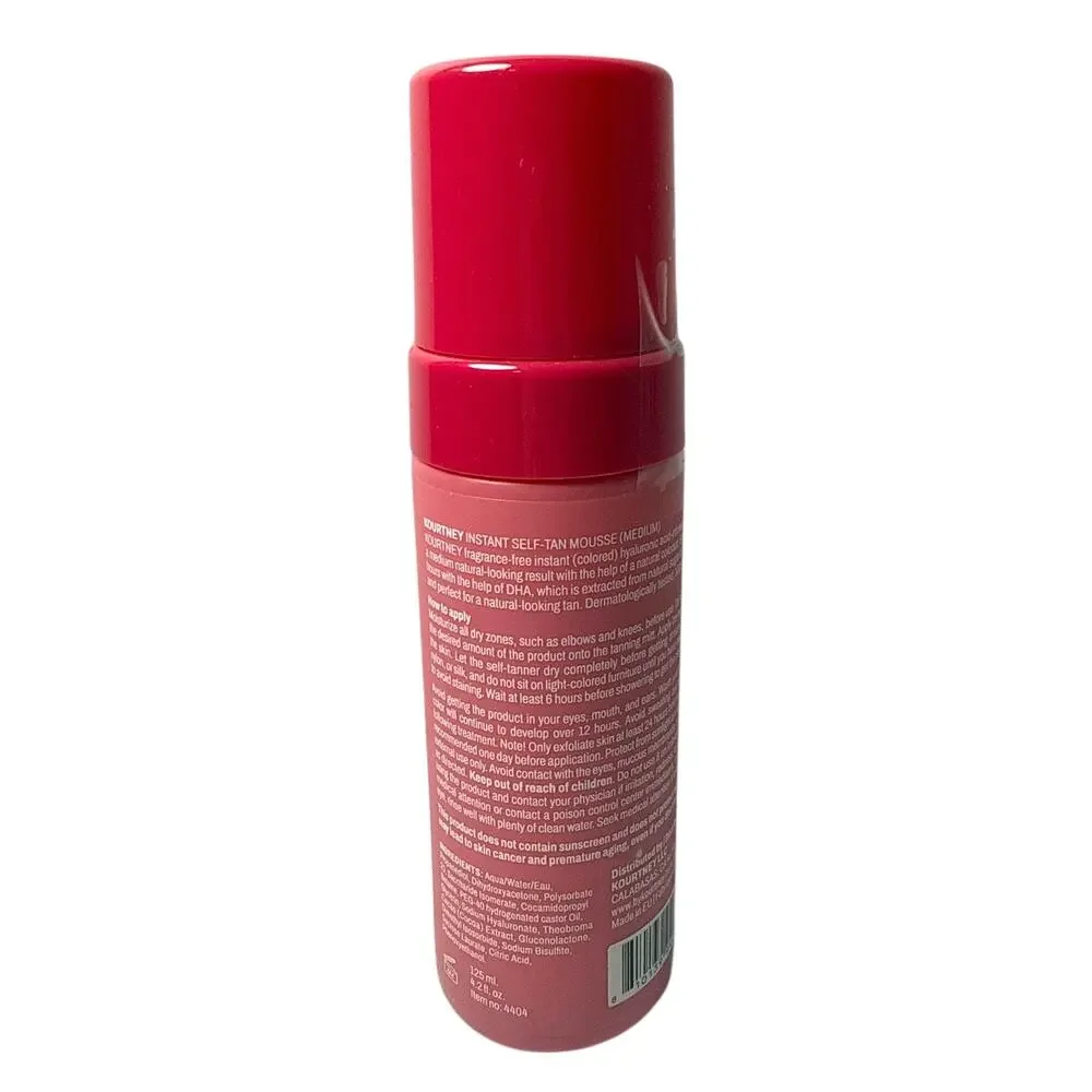 KOURTNEY Self Tanner Mousse Medium 4.2oz NWT Fragrance Free Hyaluronic